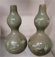 Pair of Antique Chinese Celadon Bulbous form