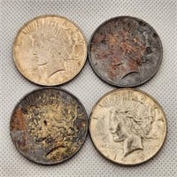 1923 & '28 Peace Silver Dollars (4)
