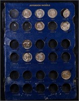 9 Jefferson Nickels in 1959-1974 Whitman Page, Var