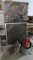 Camo Pegboard 48x27", Ringer Galvanized Bucket,