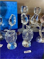 Crystal Tulips in vases (set of 2)