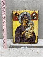 Original Art by Forest East Virgin Mary on Wood 8