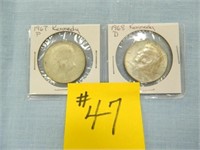 (2) 1967, 1968 40% Kennedy Halves