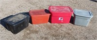 (4) Plastic Totes with Lids