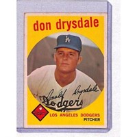1959 Topps Don Drysdale Crease Free