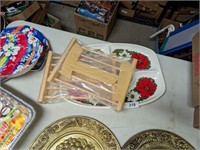 Divided Christmas serving tray, dryer, & other