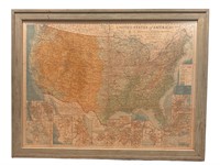 Framed 1923 Map of the USA Print