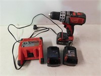 Milwaukee drill, 3 batteries & 1 charger