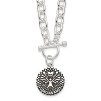 Sterling Silver GUARDIAN ANGEL Toggle Necklace