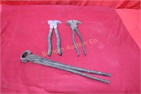 Fencing Pliers, Nippers 4pc lot