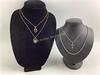 (4) sterling necklaces 27 grams