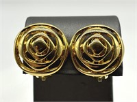 Vintage Gold Tone Austrian Earrings