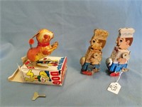 3 Vintage Tin Wind-Up Toys