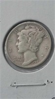 1941 US Mercury Dime VF20 90% Silver