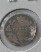 1901 Canada Sterling 5 Cents G Queen Victoria-Bent