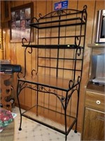 Large Iron and Glass Bakers Rack Very Nice