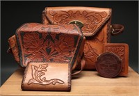 Vintage Tooled Leather Purses & Wallets (5)
