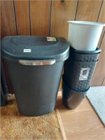 Lot of 6 Various Trash Cans Various Sizes