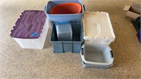 Storage tubs : some with lids and some without