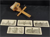 VINTAGE STEREOSCOPE VIEWER W/ (5) PICTURE CARDS