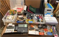 Office supplies: electronic calculator, paper,