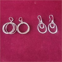 2 pairs .925 Silver earrings 0.65ozTW