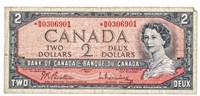 Bank of Canada 1954 $2 (*) Replacement