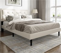 Queen Size Upholstered Platform Bed Frame