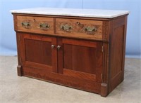 Walnut Marble Top Dresser Converted To Server