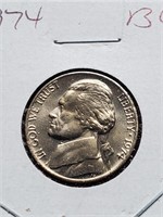 BU 1974 Jefferson Nickel