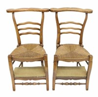 (2) FRENCH PROVINCIAL CONVERTIBLE PRAYER CHAIRS