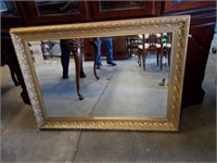 Large Gold Gilded Framed Bevelled Glass Mirror