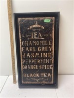 Framed board- Types of Tea-15x27”