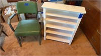 Shelf and armed chair 
Shelf (27.5”x 8.25”x