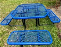 Commercial Industrial Iron and Mesh Picnic Table