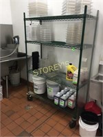 4 Tier Epoxy Coated Mobile Metro Rack