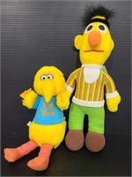 Sesame Street Bert and Big Bird plushies