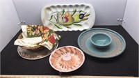 Serving Trays, Basket & Copper jello mold