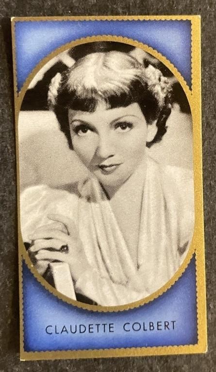 CLAUDETTE COLBERT: Antique Tobacco Card (1936)