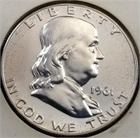 1961 Proof Silver Franklin Half Dollar