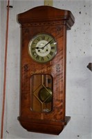 German Wood Cased Wall Clock