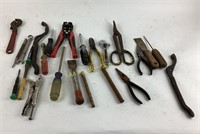 Wire stripper, pliers, wrenches, wire cutter, tin