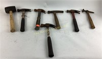 Hammers (4), rubber mallet, auto body pick