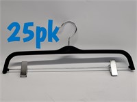 25pk Pant Hangers  Rubber Coated with Metal Clips