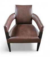 Modern Brown Leather Armchair.