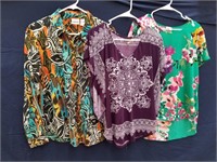 Three women's tops size medium and size two