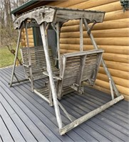 Wooden 2 Seater Porch Swing, 9ft x 6ft x 6-1/2ft