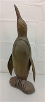 Brass penguin sculpture 22"x 9"