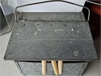 Vintage galvanized Clothespin box