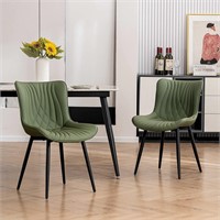 2pc YOUTASTE Mid Century Faux Leather Chairs